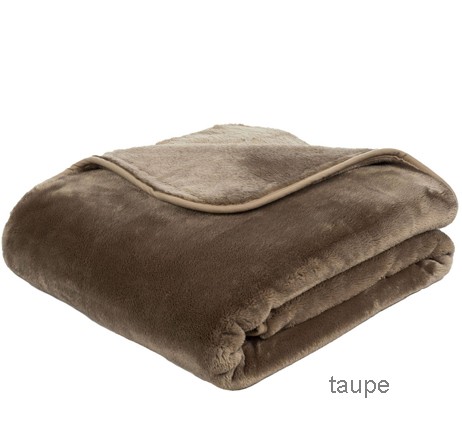 Microflauschdecke Cashmerefeeling taupe
